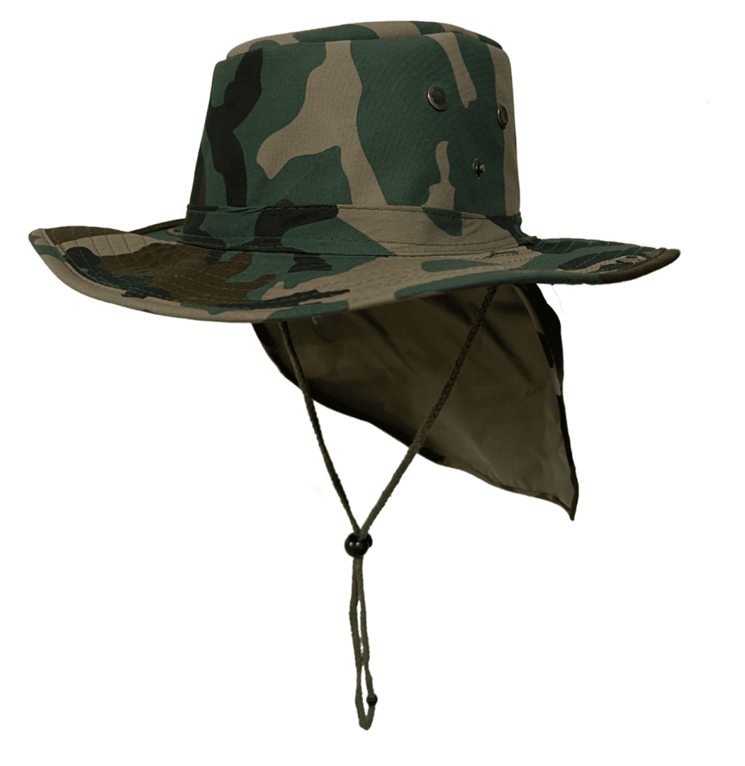 Bucket Hat Green Camouflage With Flap